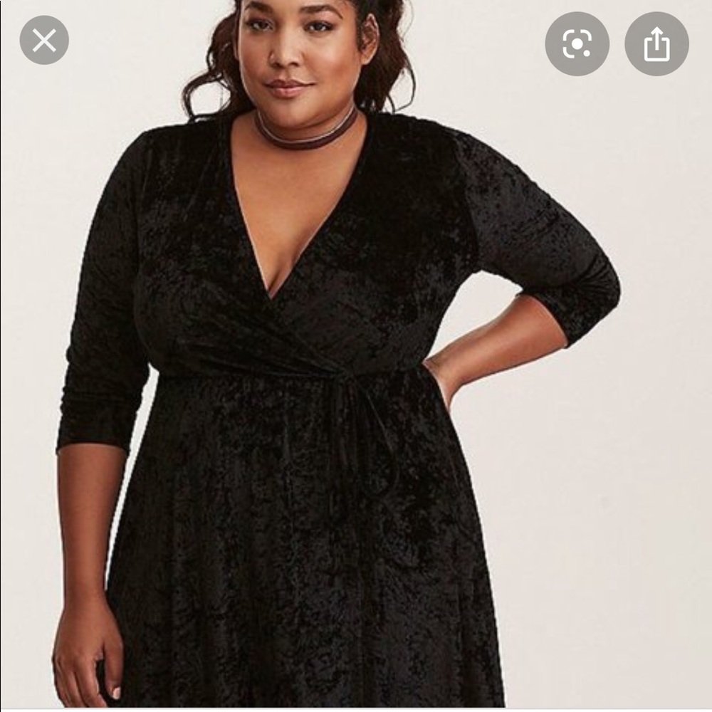 Torrid Velvet Black Dress